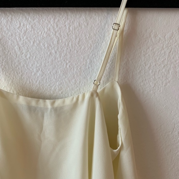 Cream Sheer Flowy Tank Top - Picture 7 of 7